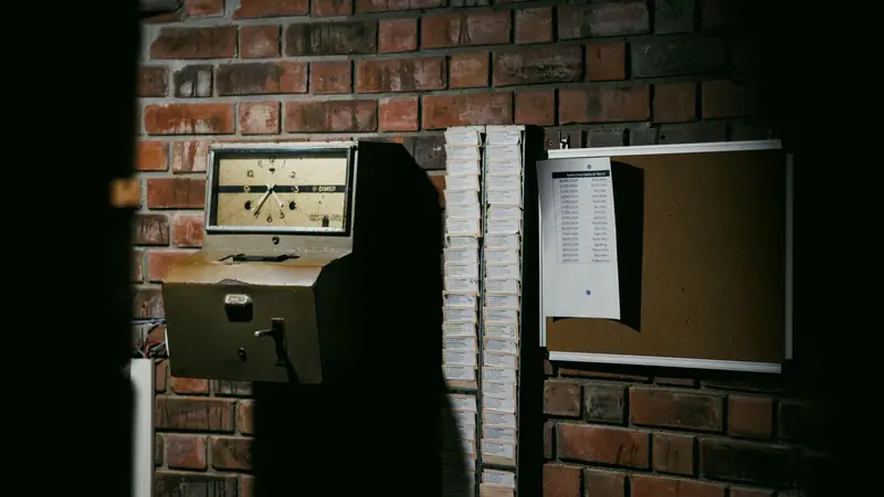 A stack of punched cards from an early computing system
