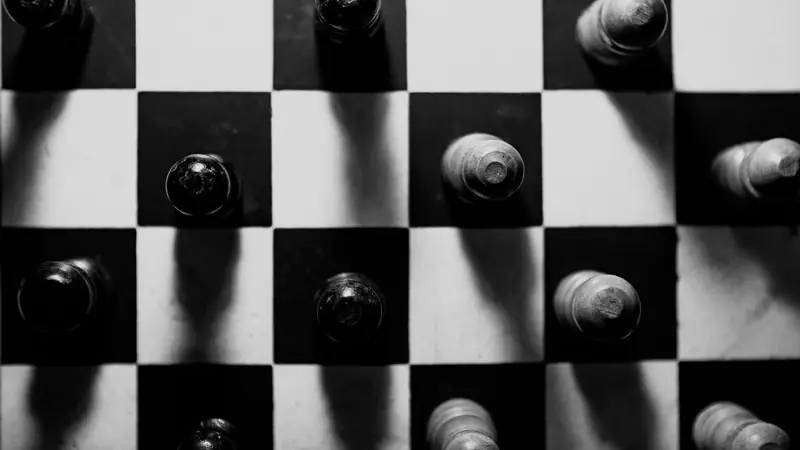 A chessboard viewed from directly above