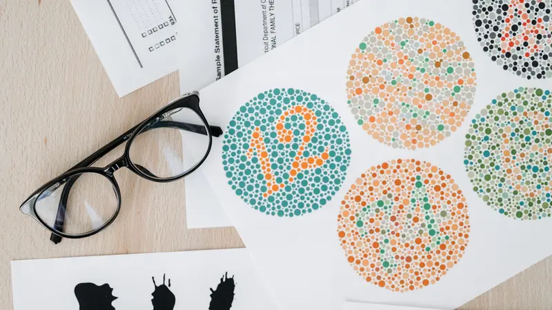 An eye examination chart used in a vision test